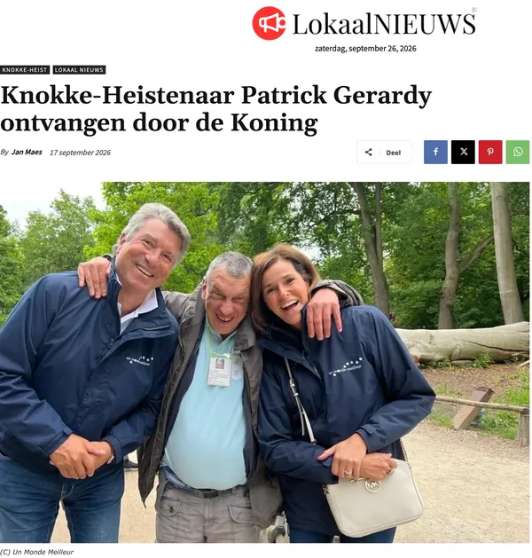 Haut de l'article de Lokaal Nieuws : titre et photo